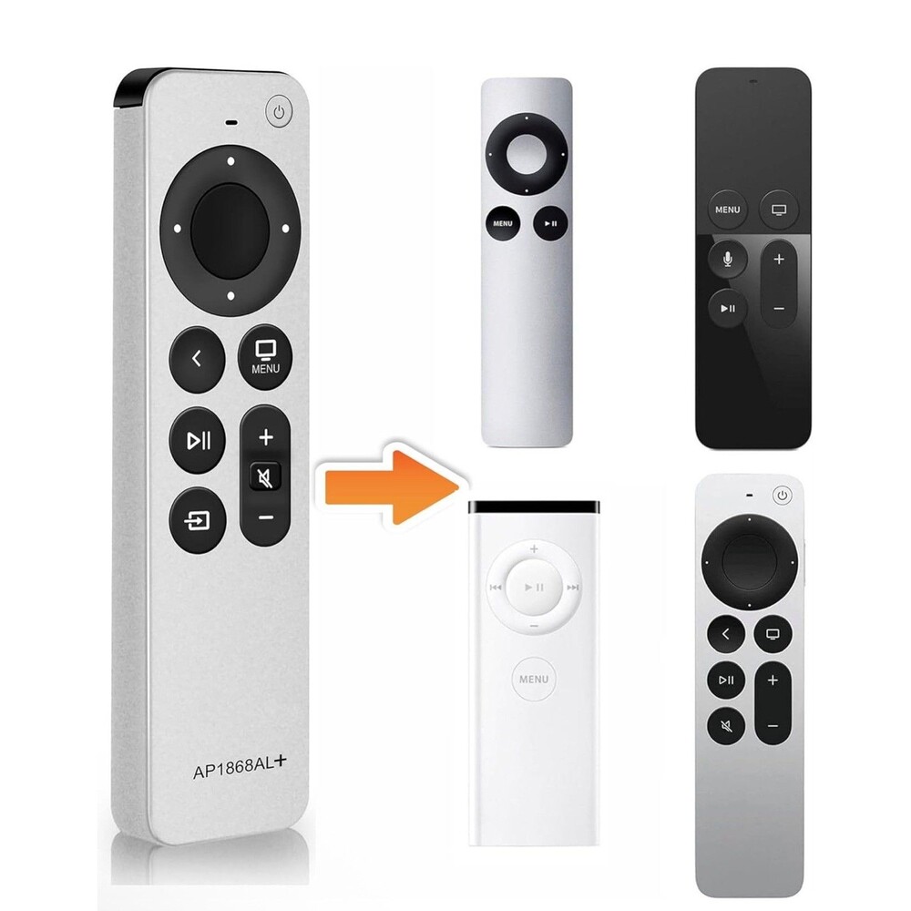 Universal Remote Control for Apple TV – Model AP1868AL – Aluminum Style